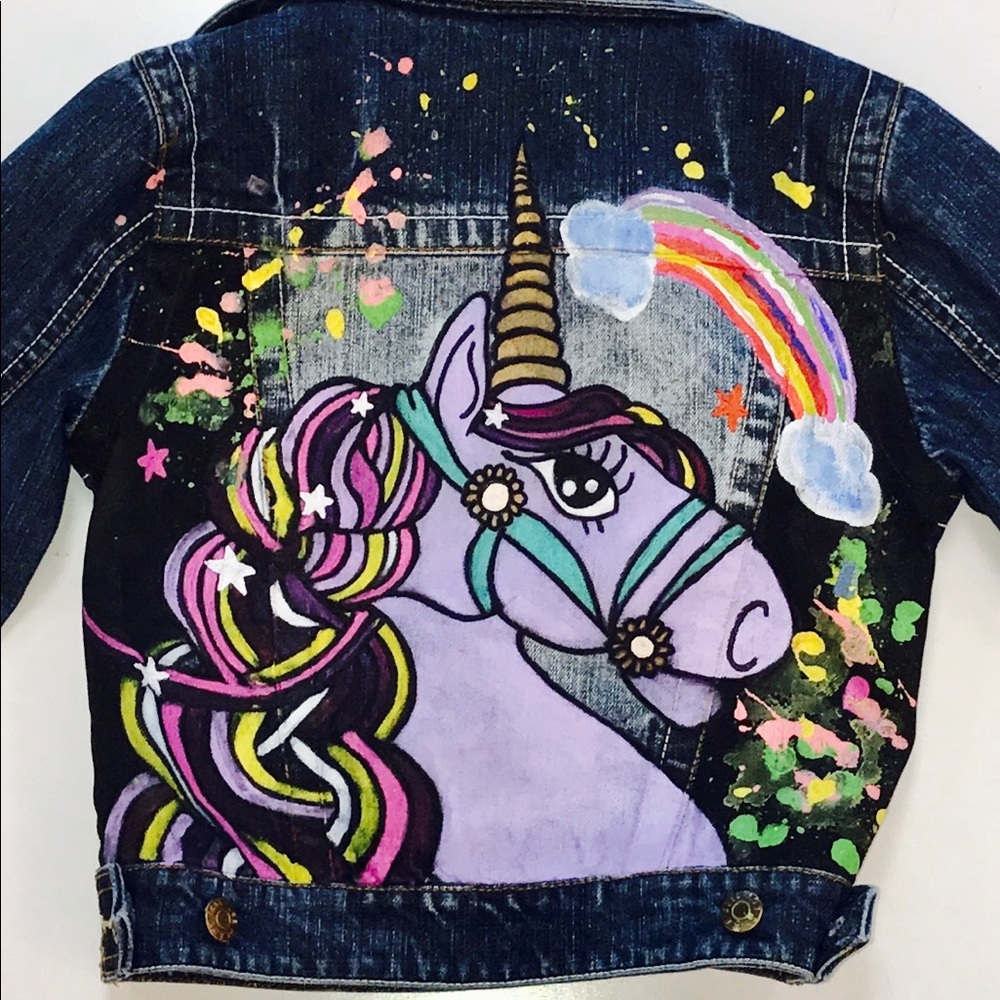 Custom painted denim jacket